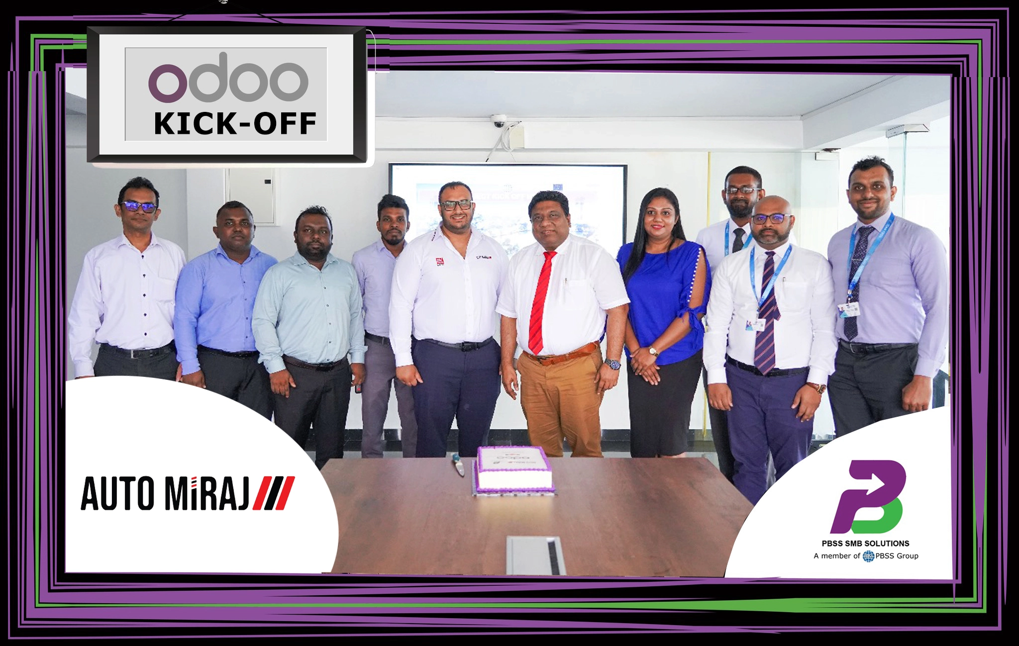 Auto Miraj and PBSS SMB Solutions team during the Odoo ERP project kickoff at Auto Miraj's premises